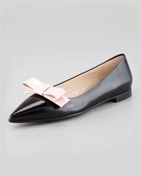 prada flats pink|Prada pointed toe flats.